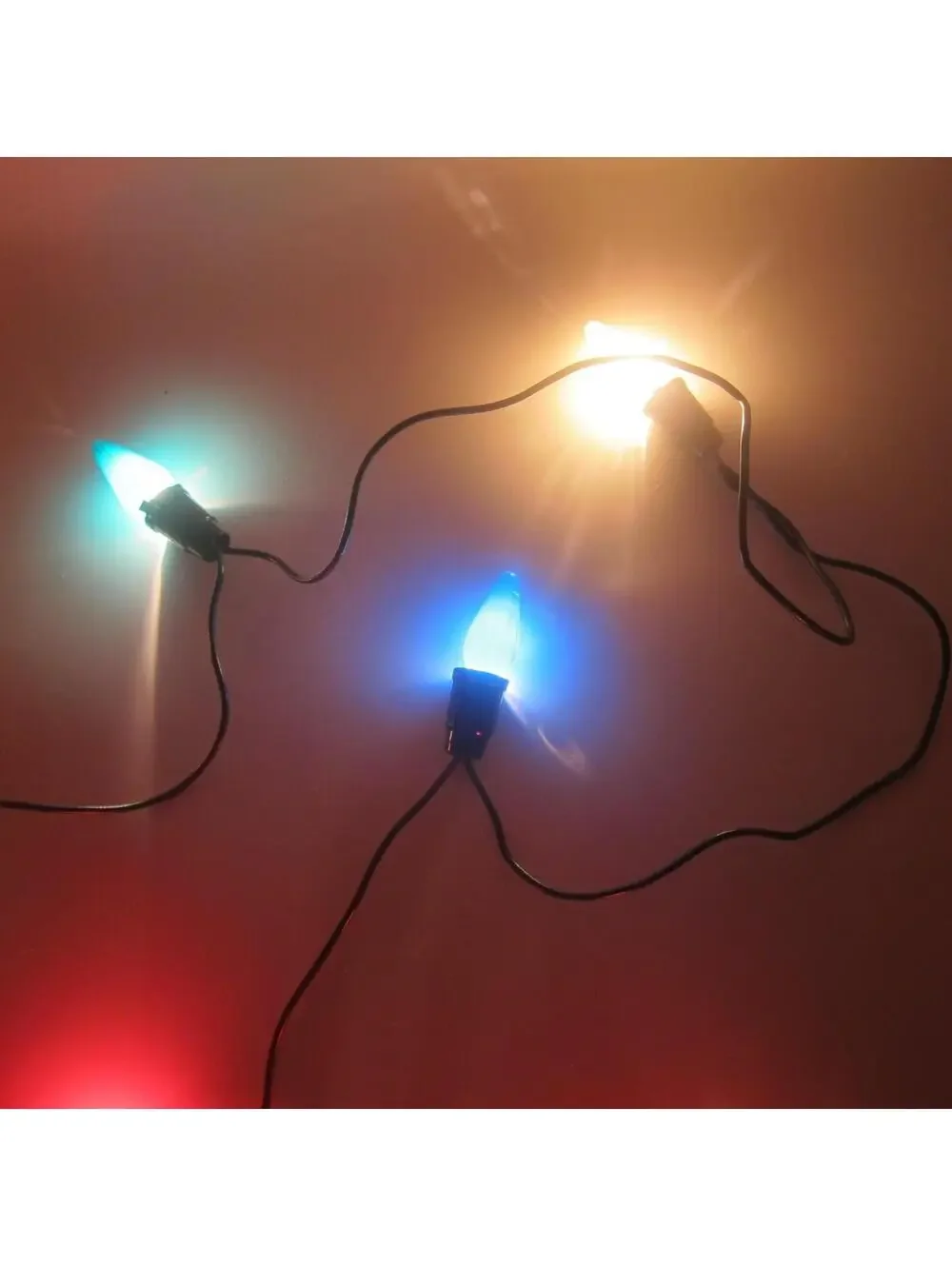 Vintage Ritz Christmas Lights 8 String Set & Original Box Blue Red Yellow WORKS